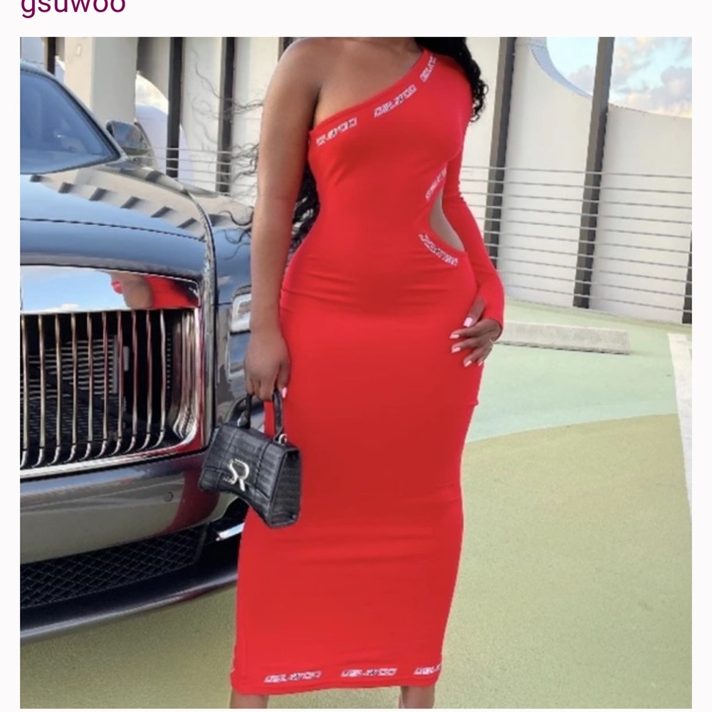 Red One-Shoulder Dress